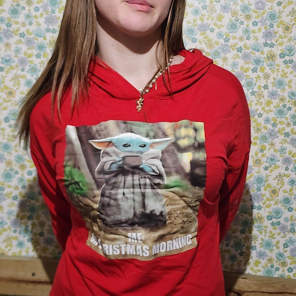 Star Wars Mandalorian Baby Yoda Grogu SOFT Women's cropped hoodie Xmas Small‎
